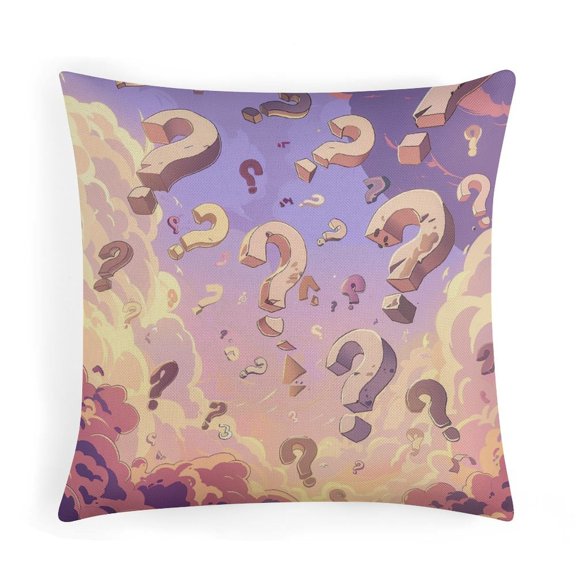 Pillow Case Express Yourself Question Mark Square Pillow Cover Abstract Art Throw Pillow Covers Cushion Case for Sofa Couch 16"x16"