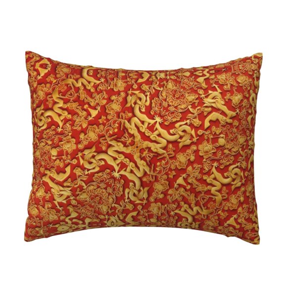 Pillow Case Home Decorative Pillowcase Standard 20 X 26 Inch Fragment Of Red Chinese Silk Throw Pillow Cover