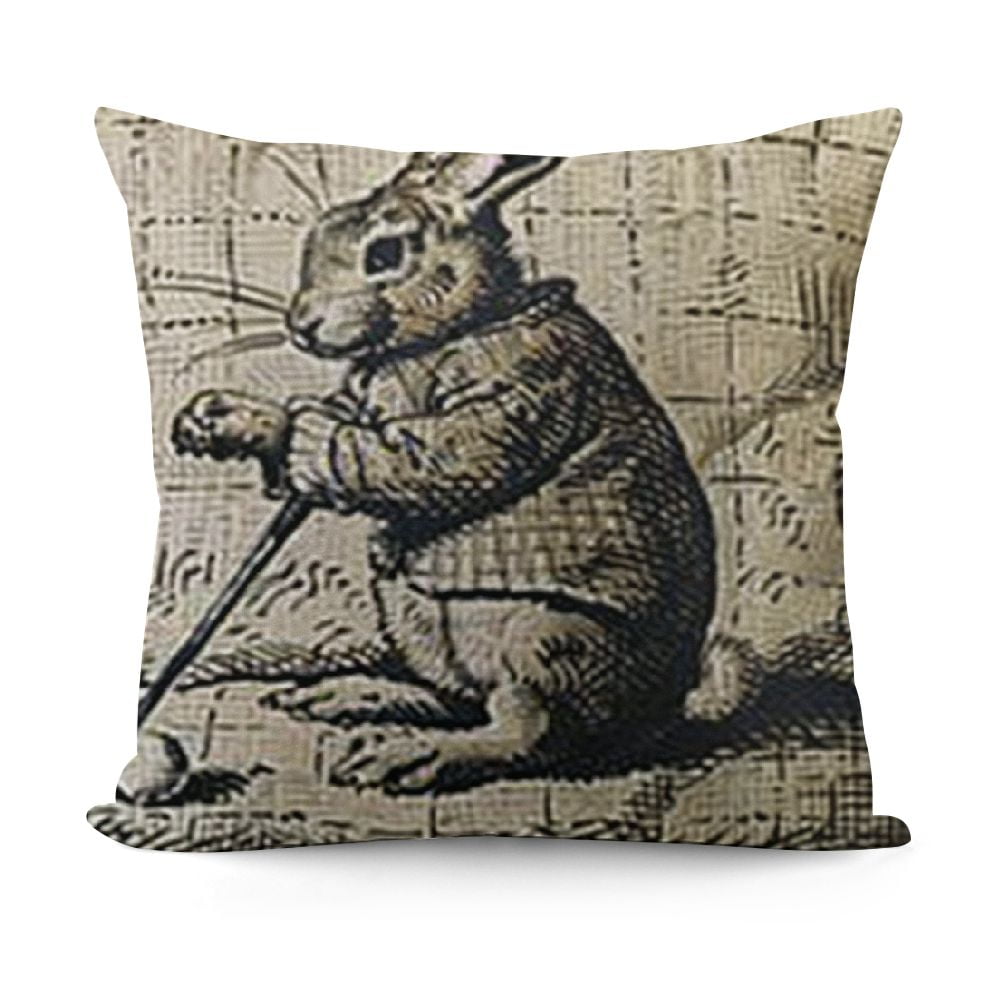 Pillow Case Lewis White Rabbit Looking at Its Watch Edition Charles ...