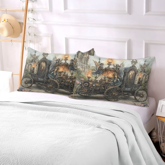 Pillow Case Plush Pillow Art Steampunk Train Painting Case standard size/King size/Queen size Bed Pillow Pillowcases