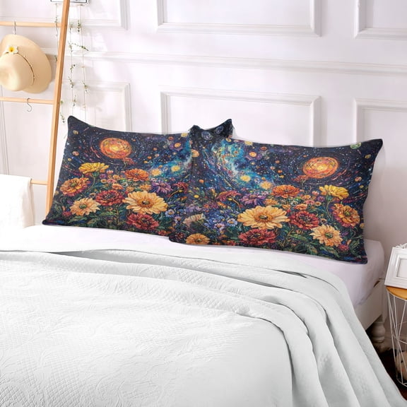 Pillow Case Plush Pillow Celestial Blooms Case standard size/King size/Queen size Bed Pillow Pillowcases