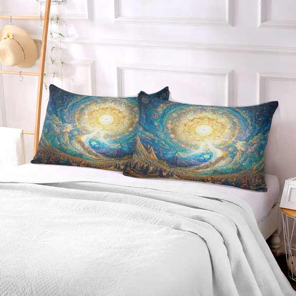 Pillow Case Plush Pillow Celestial Radiance Case standard size/King size/Queen size Bed Pillow Pillowcases