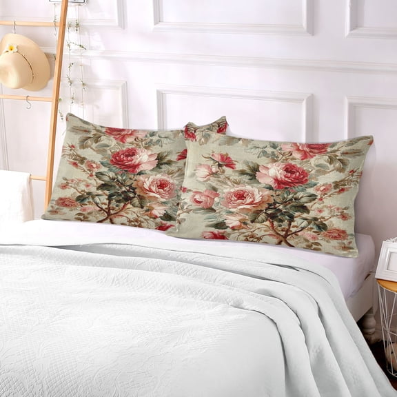 YAZAOO Pillow Case Plush YAZAOO Pillow Classic Rose Garden Fabric Case standard size/King size/Queen size Bed YAZAOO Pillow YAZAOO Pillowcases