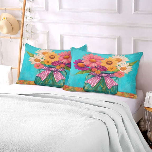 Pillow Case Plush Pillow Colorful Flowers Case standard size/King size/Queen size Bed Pillow Pillowcases