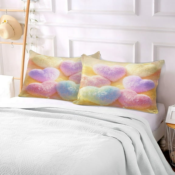 Pillow Case Plush Pillow Colorful Heart Pillows Case standard size/King size/Queen size Bed Pillow Pillowcases