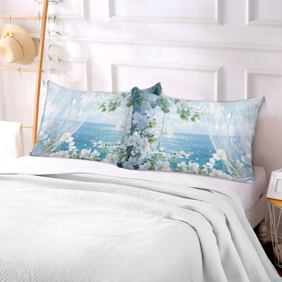 Pillow Case Plush Pillow Curtains and Flowers by Sea Case standard size/King size/Queen size Bed Pillow Pillowcases