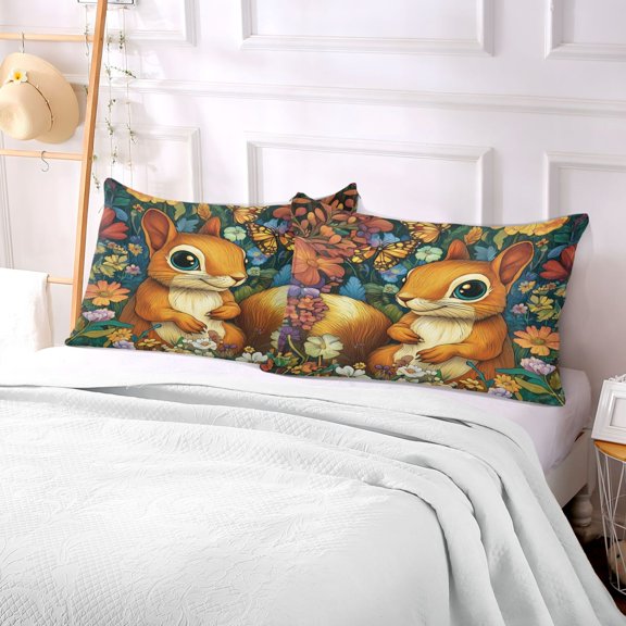 Pillow Case Plush Pillow Cute Squirrel Case standard size/King size/Queen size Bed Pillow Pillowcases