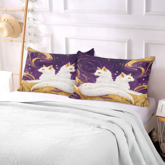 Pillow Case Plush Pillow Dance Of The Foxes Case standard size/King size/Queen size Bed Pillow Pillowcases
