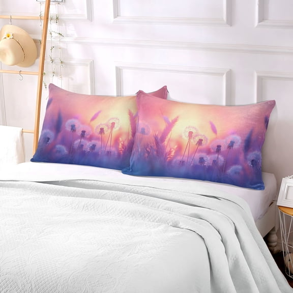 Pillow Case Plush Pillow Dandelions at Sunset Blurred Case standard size/King size/Queen size Bed Pillow Pillowcases
