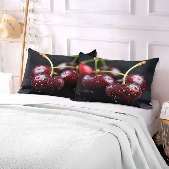 Pillow Case Plush Pillow Dark Red Cherries Case standard size/King size/Queen size Bed Pillow Pillowcases