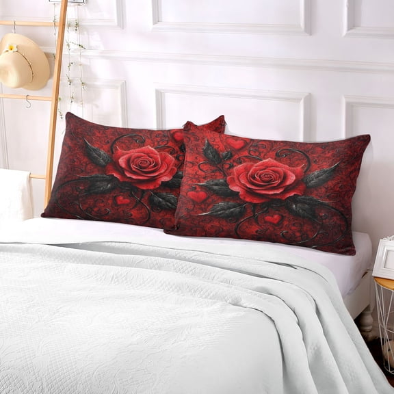 Pillow Case Plush Pillow Design Rose Printed Case standard size/King size/Queen size Bed Pillow Pillowcases