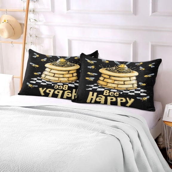 Pillow Case Plush Pillow Drawing Bee Pattern Case standard size/King size/Queen size Bed Pillow Pillowcases