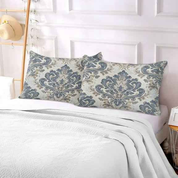 Pillow Case Plush Pillow Elegant Blue Floral Damask Case standard size/King size/Queen size Bed Pillow Pillowcases