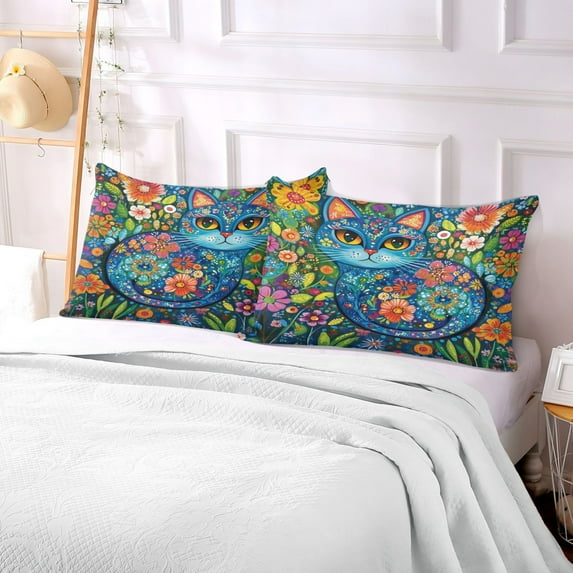 Pillow Case Plush Pillow Floral Cat Dream Case standard size/King size/Queen size Bed Pillow Pillowcases