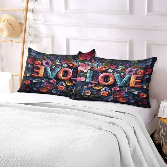 Pillow Case Plush Pillow Floral Love Mosaic Case standard size/King size/Queen size Bed Pillow Pillowcases