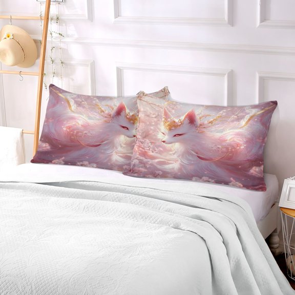 Pillow Case Plush Pillow Fox with Glowing Eyes Case standard size/King size/Queen size Bed Pillow Pillowcases