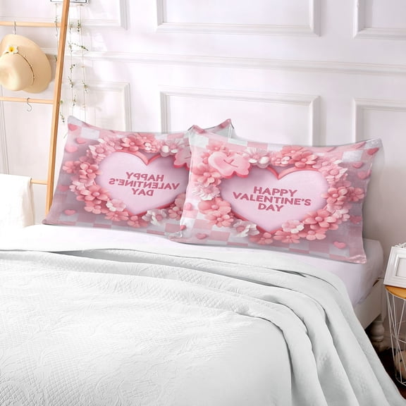 Pillow Case Plush Pillow Heartfelt Valentine’s Bliss Case standard size/King size/Queen size Bed Pillow Pillowcases