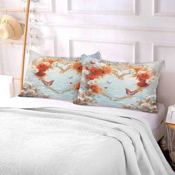 Pillow Case Plush Pillow Heat Of Rose Painting Case standard size/King size/Queen size Bed Pillow Pillowcases