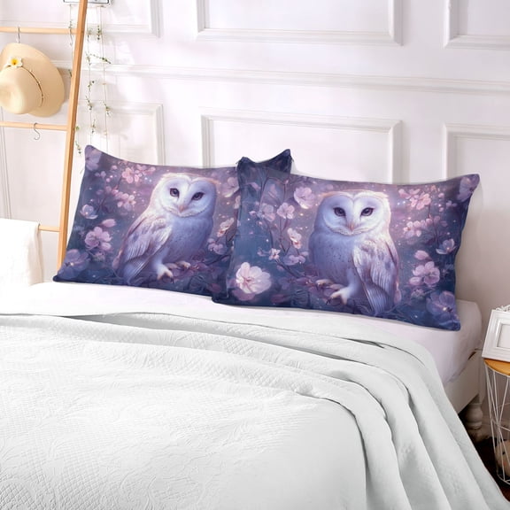Pillow Case Plush Pillow Owl in Blossoms Case standard size/King size/Queen size Bed Pillow Pillowcases