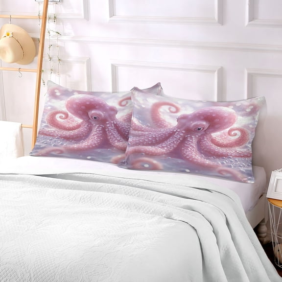 Pillow Case Plush Pillow Pink Octopuses Pattern Case standard size/King size/Queen size Bed Pillow Pillowcases