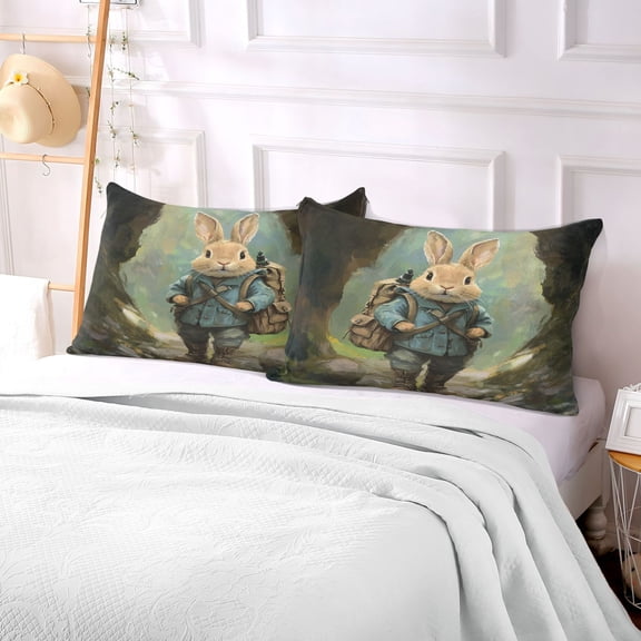 Pillow Case Plush Pillow Rabbit Adventures Case standard size/King size/Queen size Bed Pillow Pillowcases