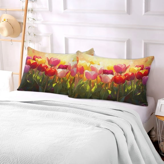Pillow Case Plush Pillow Radiant Tulip Glow Case standard size/King size/Queen size Bed Pillow Pillowcases