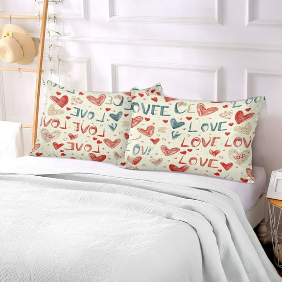 Pillow Case Plush Pillow Romantic Scribbles Case standard size/King size/Queen size Bed Pillow Pillowcases