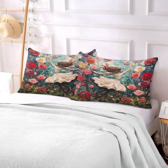 Pillow Case Plush Pillow Run for Roses Printed Case standard size/King size/Queen size Bed Pillow Pillowcases