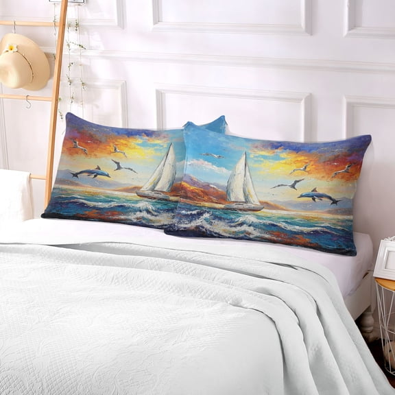 Pillow Case Plush Pillow Sailing Into Serenity Case standard size/King size/Queen size Bed Pillow Pillowcases