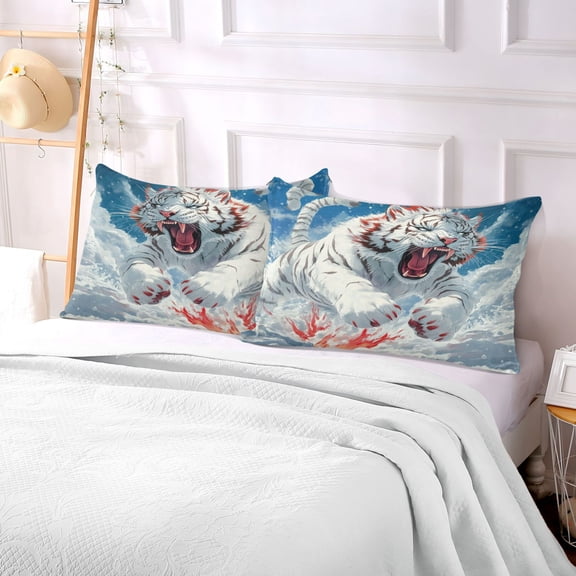 Pillow Case Plush Pillow Snowy Roar Case standard size/King size/Queen size Bed Pillow Pillowcases