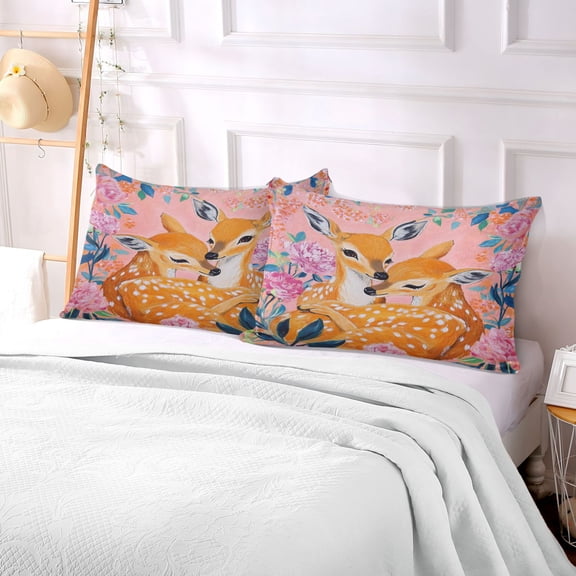 Pillow Case Plush Pillow Tender Fawn Embrace Case standard size/King size/Queen size Bed Pillow Pillowcases