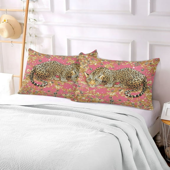 Pillow Case Plush Pillow The Golden Leopards Case standard size/King size/Queen size Bed Pillow Pillowcases