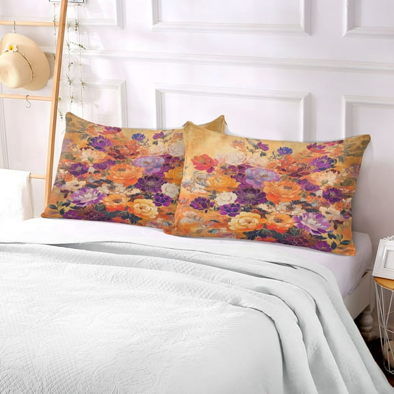 Pillow Case Plush Pillow Vibrant Floral Symphony Case standard size/King size/Queen size Bed Pillow Pillowcases