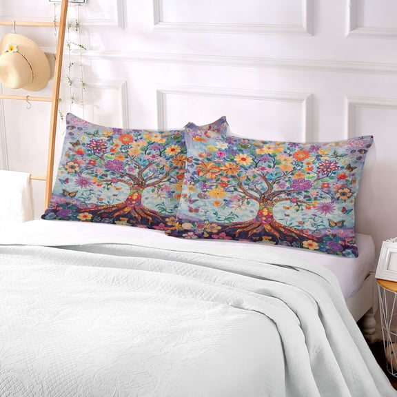 Pillow Case Plush Pillow Watercolor Tree Printing Case standard size/King size/Queen size Bed Pillow Pillowcases