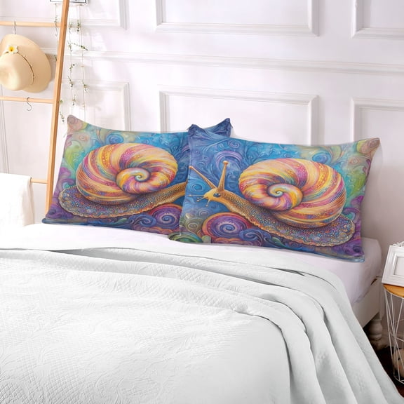 Pillow Case Plush Pillow Whimsical Snail Case standard size/King size/Queen size Bed Pillow Pillowcases
