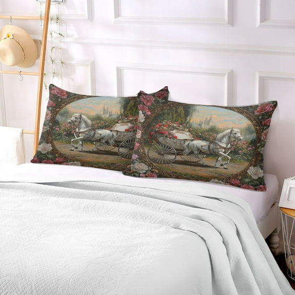 Pillow Case Plush Pillow White Horse in The Mirror Case standard size/King size/Queen size Bed Pillow Pillowcases