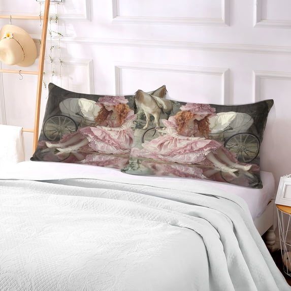 Pillow Case Plush Pillow Woman in Pink Dress Case standard size/King size/Queen size Bed Pillow Pillowcases
