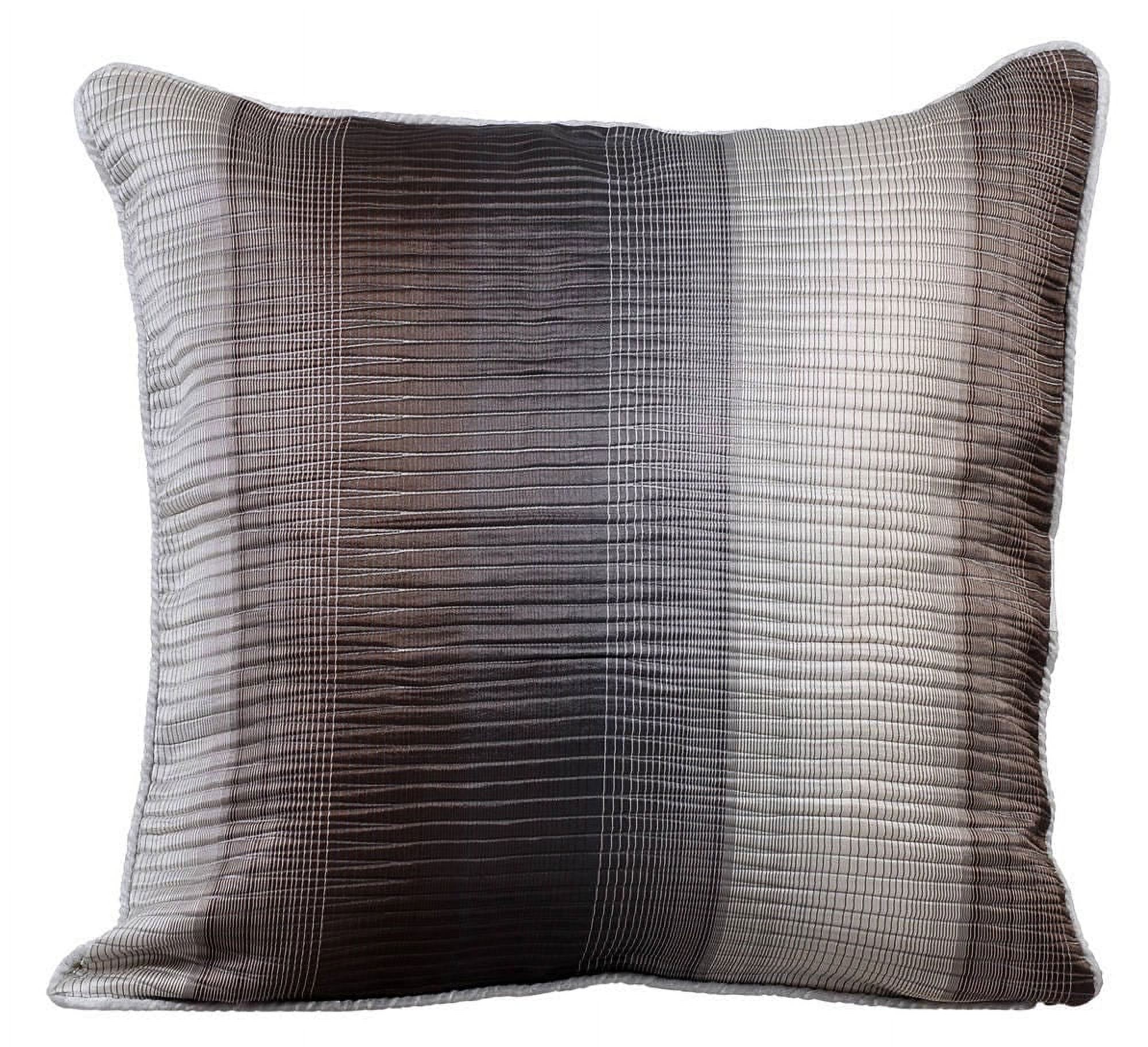 Pillow Case Zip, Decorative Pillow Covers 24x24 inch (60x60 cm) Grey, Silk Throw Pillow Covers, Handmade Pillow Covers, Striped Pillow Shams, Modern Pillow Shams - In Two Minds