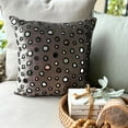 thumbnail image 1 of Pillow Case Zip, Grey Silver Pillow Case, Mirror Decorative Pillow Cover, Pillow Cover 14x14 inch (35x35 cm), Square Velvet Pillowcase, Polka Dot Contemporary Pillow - Mirror Shimmer, 1 of 10
