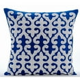 thumbnail image 1 of Pillow Case Zipper, Blue Throw Pillows Cover, Arabic Applique Turkish Throw Pillows Cover, 14x14 inch (35x35 cm) Pillow Covers, Square Silk Pillow Covers, Modern, Damask - Blue Royale, 1 of 5