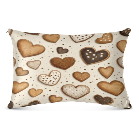 Pillow CaseAssorted Heart Cookie Feast Pattern Whimsy Case standard size/King size/Queen Size