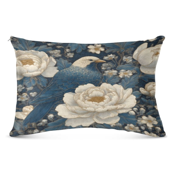 Pillow CaseAzure Silk Birds Pattern Whimsy Case standard size/King size/Queen Size