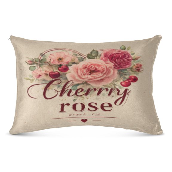 Pillow CaseCherry Rose Design Pattern Whimsy Case standard size/King size/Queen Size