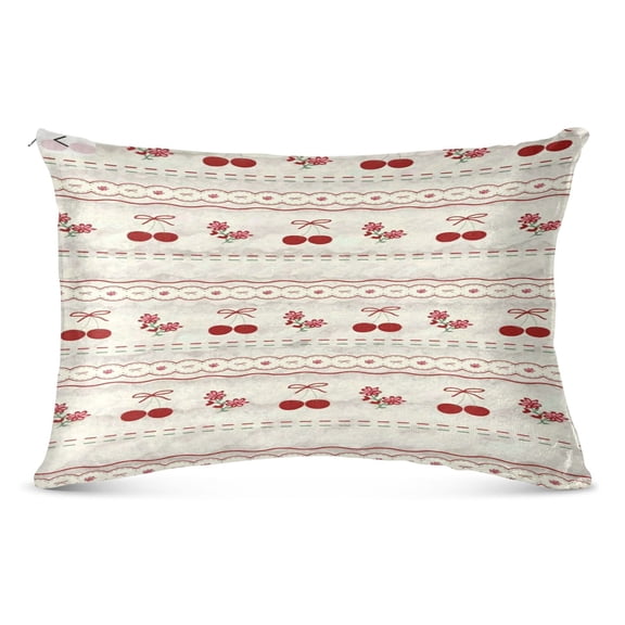 Pillow CaseCherry Stripe Delight Pattern Whimsy Case standard size/King size/Queen Size