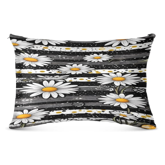 Pillow CaseDaisy Stripes Pattern Whimsy Case standard size/King size/Queen Size