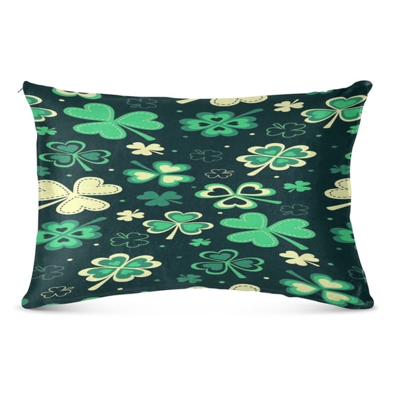 Pillow CaseEmerald Clover Charm Pattern Whimsy Case standard size/King size/Queen Size