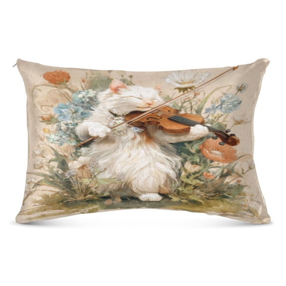 Pillow CaseGarden Kitten Serenade Pattern Whimsy Case standard size/King size/Queen Size