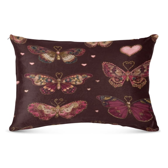 Pillow CaseGothic Butterfly Heart Tapestry Pattern Whimsy Case standard size/King size/Queen Size
