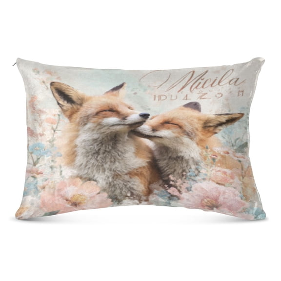 Pillow CaseKissed Fox Pattern Whimsy Case standard size/King size/Queen Size
