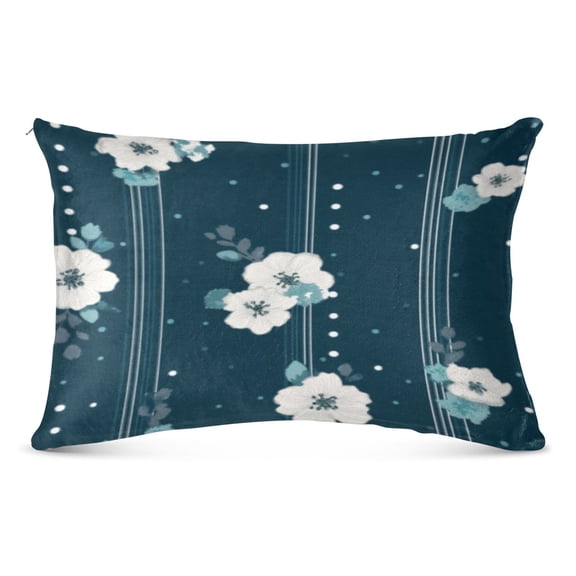 Pillow CaseMidnight Floral Stripe Elegance Pattern Whimsy Case standard size/King size/Queen Size